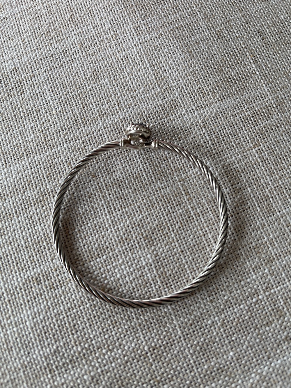 David Yurman Silver Cable Petite Chatelaine Bracelet with Black Onyx Accent - Picture 6 of 10